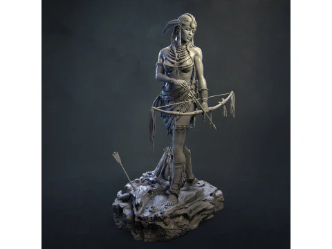 Tribal archer Assembly 3D Print Model