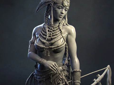 Tribal archer Assembly 3D Print Model