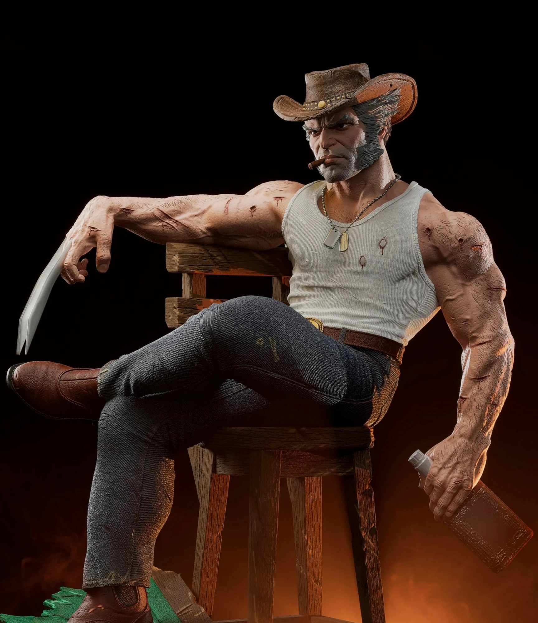 Assembleia B&ecirc;bada de Logan Modelo de Impressão 3D .c4d .max .obj .3ds .fbx .stl .blend 