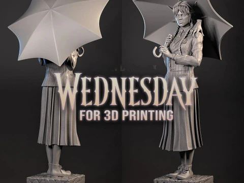 Wednesday Adams Family Assembly 3D Print Model