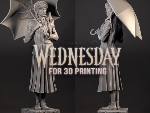 Wednesday Adams Family Assembly 3Dプリントモデル