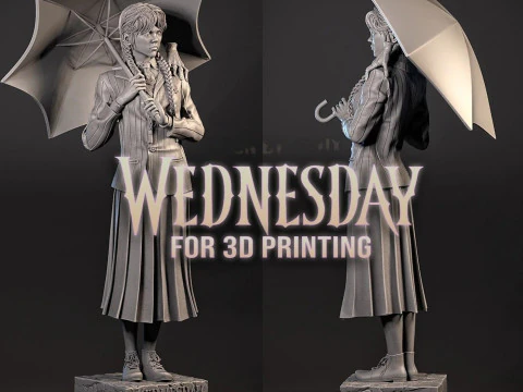 Wednesday Adams Family Assembly 3D Print Model