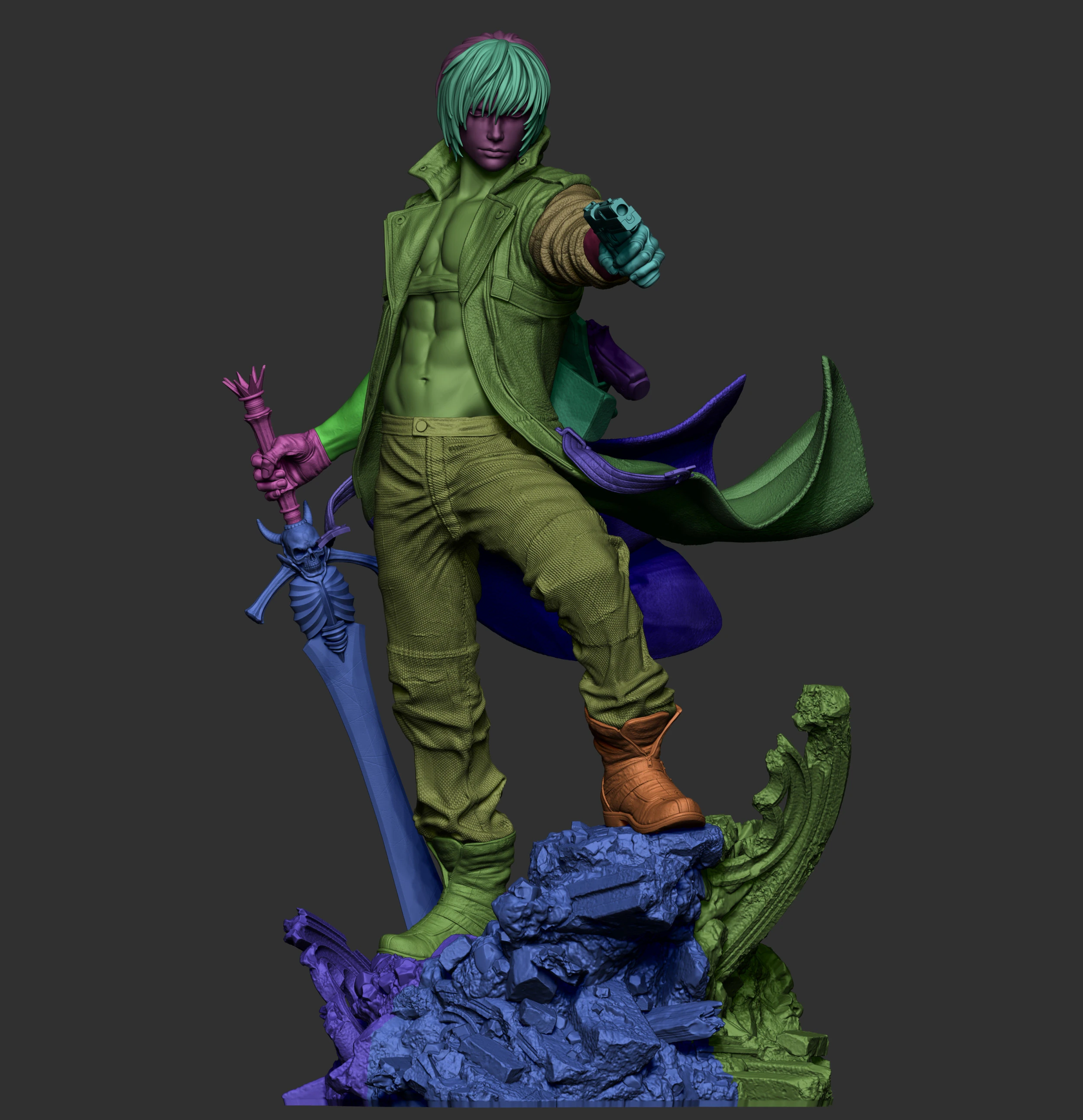 Dante Devil May Cry Assembly 3D Print Model .c4d .max .obj .3ds .fbx .stl .blend 