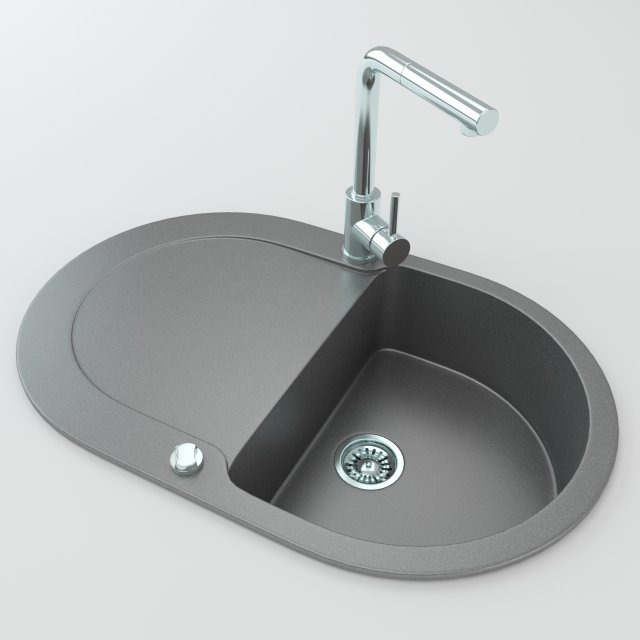 kitchen sink 3D Model .c4d .max .obj .3ds .fbx .stl .blend 
