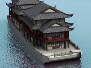 chinese houseboat 3D Model