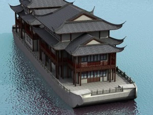 chinese houseboat 3D Model