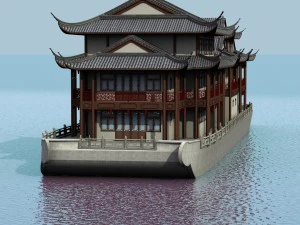 chinese houseboat 3D Model