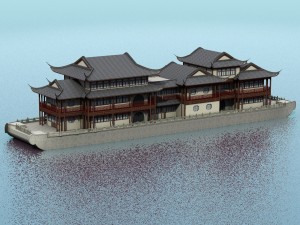 chinese houseboat 3D Model