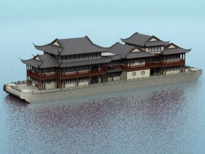 chinese houseboat 3D Model