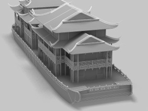 chinese houseboat 3D Model