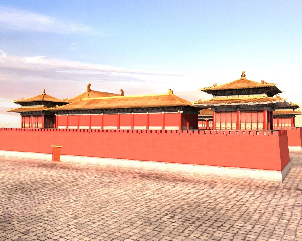 chinese palace 3D Model .c4d .max .obj .3ds .fbx .stl .blend 