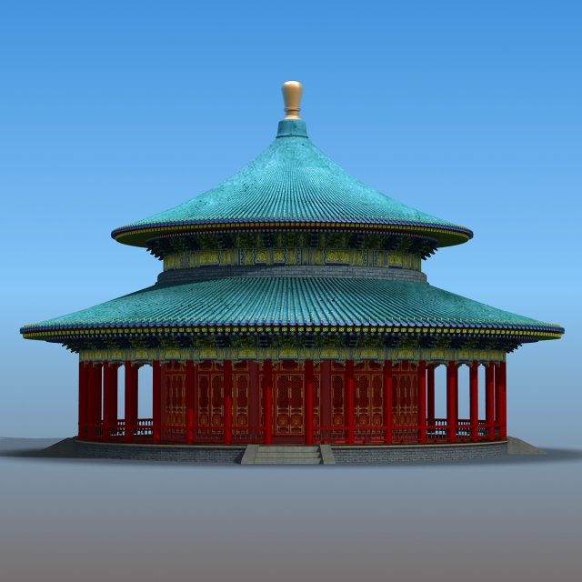 chinese building 16 Modelo 3D .c4d .max .obj .3ds .fbx .stl .blend 