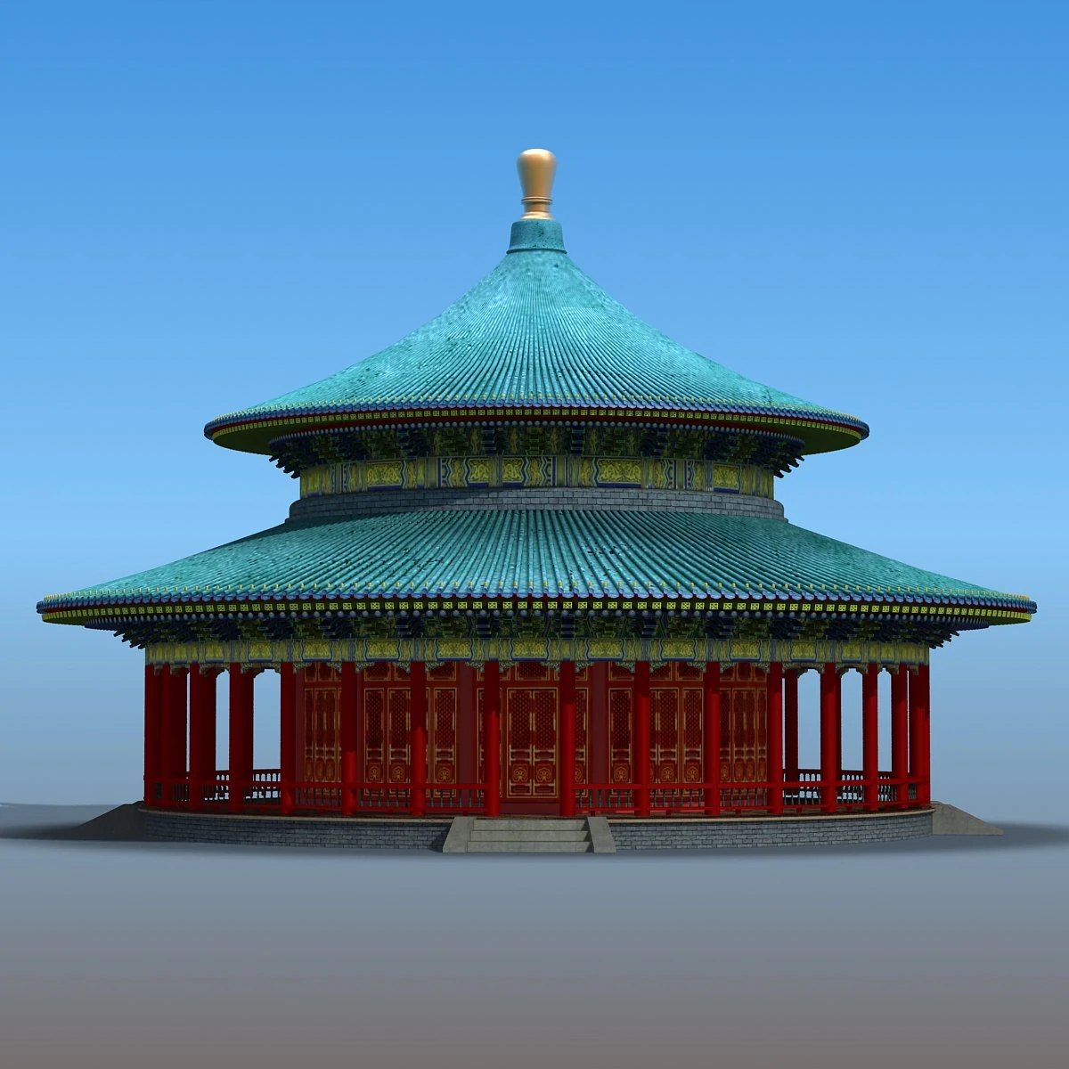 chinese building 16 3D Model .c4d .max .obj .3ds .fbx .stl .blend 