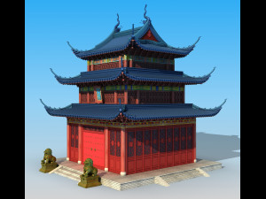 Ancient Chinese temple 3D-Modell