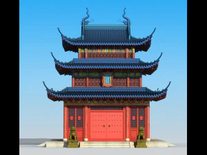 Ancient Chinese temple 3D Model