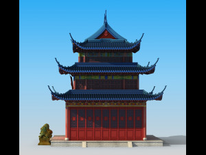 Ancient Chinese temple 3D-Modell
