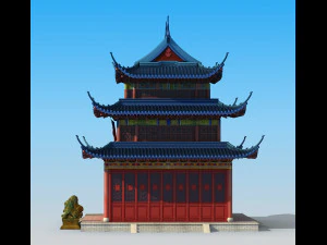 Ancient Chinese temple 3D Model