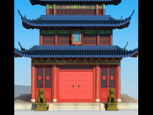 Ancient Chinese temple 3D Model