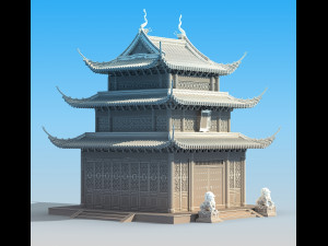 Ancient Chinese temple 3D-Modell
