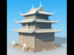 Ancient Chinese temple 3D-Modell