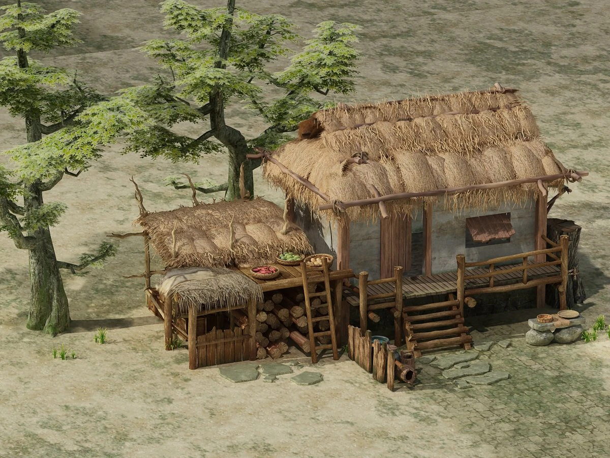 Old House 01 3D Model .c4d .max .obj .3ds .fbx .stl .blend 