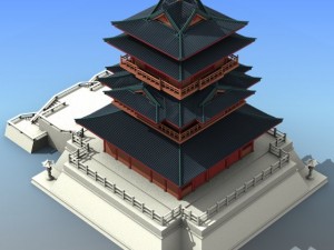 chinese architecture 01 Model 3D