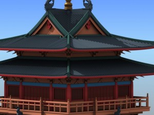 chinese architecture 01 Model 3D