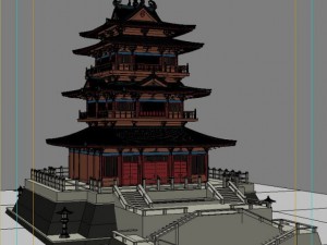 chinese architecture 01 Model 3D