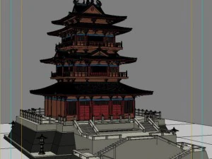 chinese architecture 01 3D Model