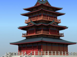 chinese architecture 01 Model 3D