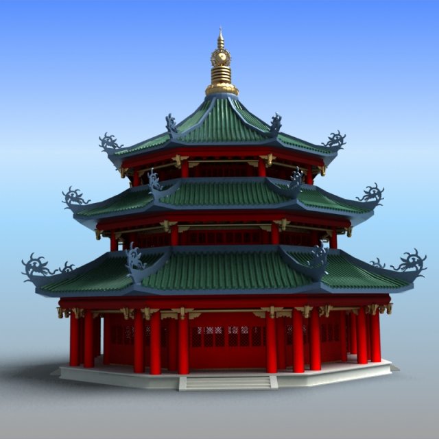chinese architecture 02 Modello 3D .c4d .max .obj .3ds .fbx .stl .blend 