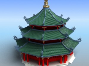 chinese architecture 02 Modello 3D