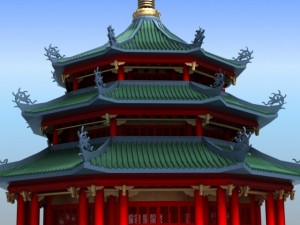 chinese architecture 02 Modello 3D