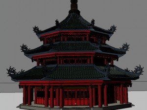 chinese architecture 02 Modello 3D