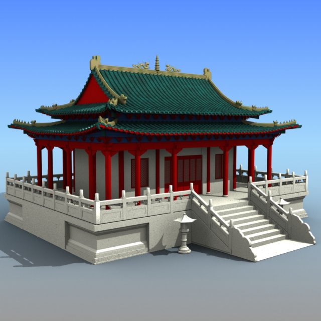 chinese architecture 03 3D Model .c4d .max .obj .3ds .fbx .stl .blend 