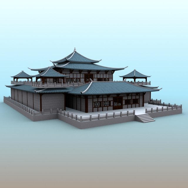 chinese architecture 05 3D Model .c4d .max .obj .3ds .fbx .stl .blend 