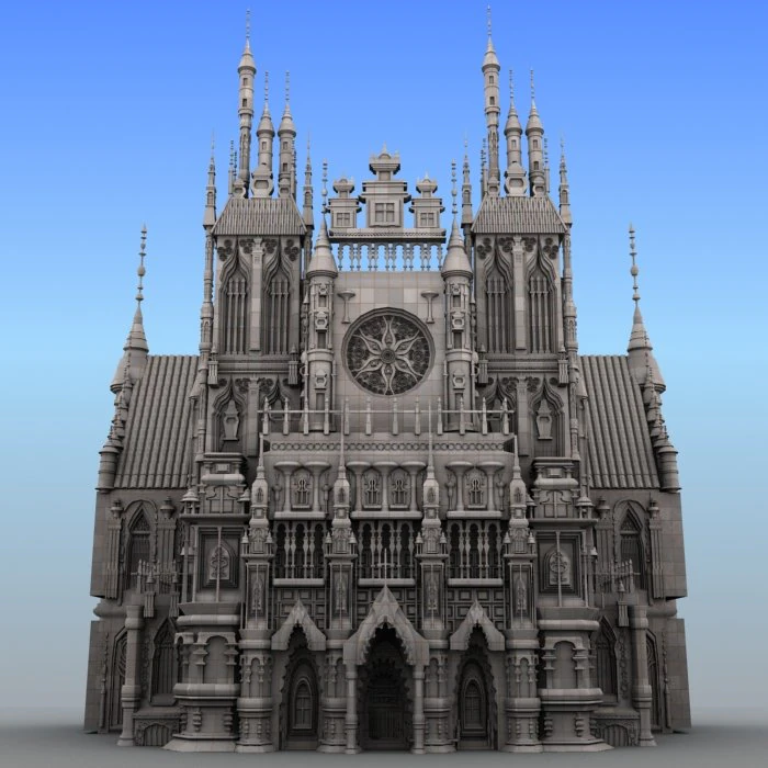 cathedral 3D Model .c4d .max .obj .3ds .fbx .stl .blend
