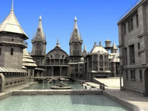 church scene 3D Model