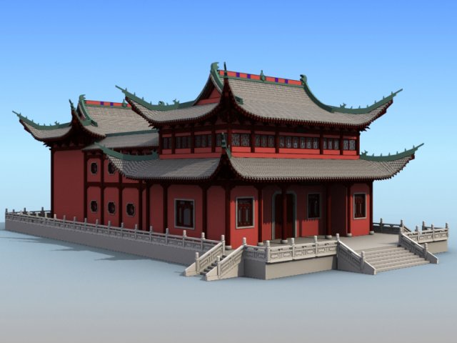 chinese architecture 07 3D Модель .c4d .max .obj .3ds .fbx .stl .blend 