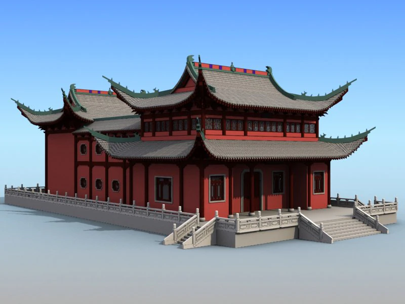 chinese architecture 07 3D Model .c4d .max .obj .3ds .fbx .stl .blend 