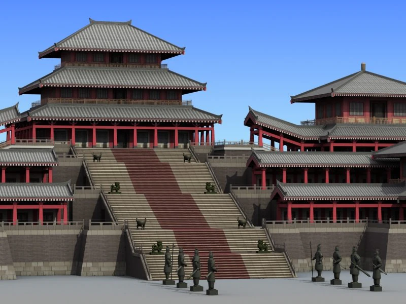 chinese architecture 09 3D Model .c4d .max .obj .3ds .fbx .stl .blend 