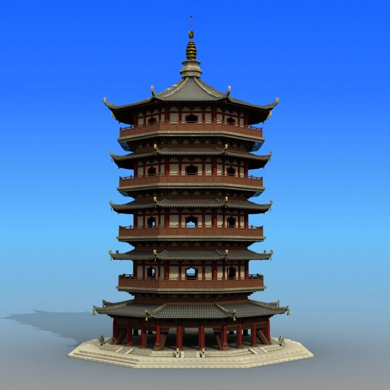 chinese architecture 10 3D Model .c4d .max .obj .3ds .fbx .stl .blend 