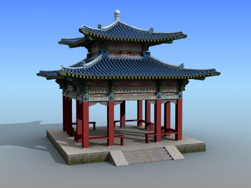 chinese architecture 11 3D Model .c4d .max .obj .3ds .fbx .stl .blend 