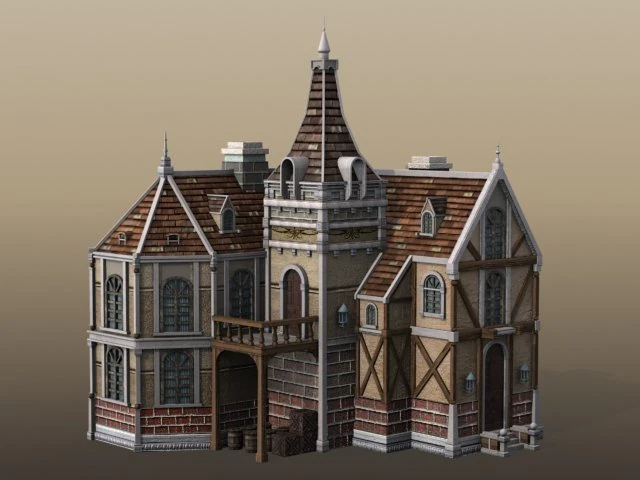 victorian mansion 3D Model .c4d .max .obj .3ds .fbx .stl .blend 