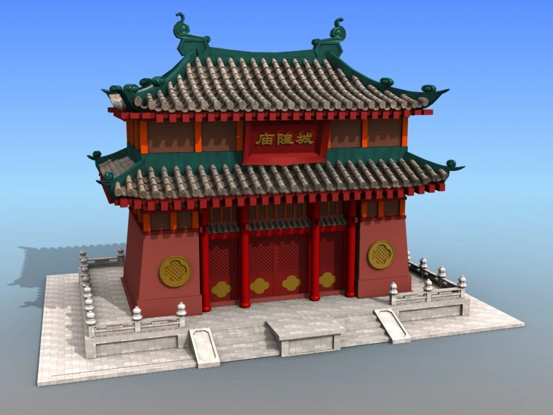 chinese architecture 12 3D Model .c4d .max .obj .3ds .fbx .stl .blend 