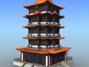 chinese building 15 Modelo 3D