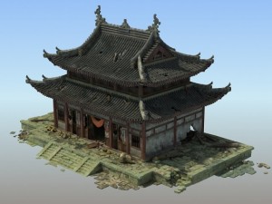 shabby chinese temple Modelo 3D