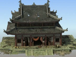 shabby chinese temple 3D Model