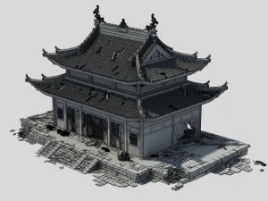 shabby chinese temple 3D Model