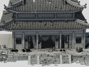 shabby chinese temple 3D 模型